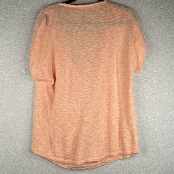 Chico's Coral Knit Boho Fringe Round Neck Summer Spring Vacation Top Size Large - Picture 3 of 5